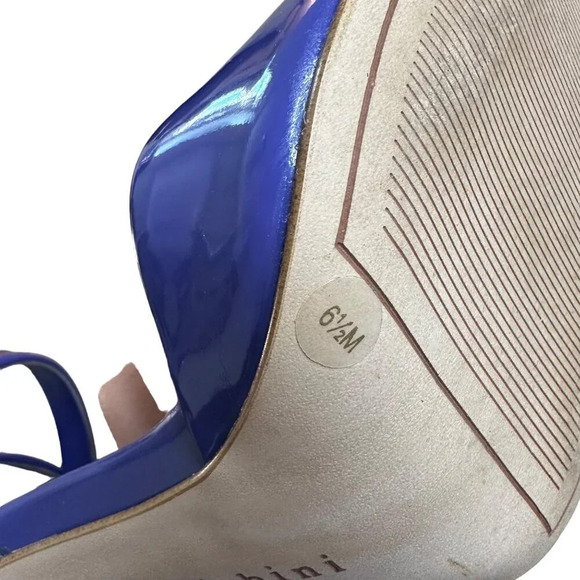 Gianni Bini Marlee Patent Pumps Ankle Strap Cylinder Heel Purple Blue Size 6.5 - Picture 8 of 10